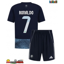 Camisa de Futebol Al-Nassr Cristiano Ronaldo #7 Equipamento Secundário Infantil 2025-26 Manga Curta (+ Calças curtas)